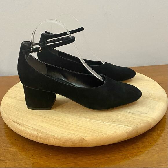 Sigerson Morrison Kairos Black Suede Round Toe Pumps Heels Women’s Sz 7 B - Picture 1 of 11